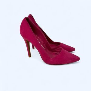 Hot Pink Real Suede Pointed Toe Stiletto Heels Classic Pumps alice + olivia